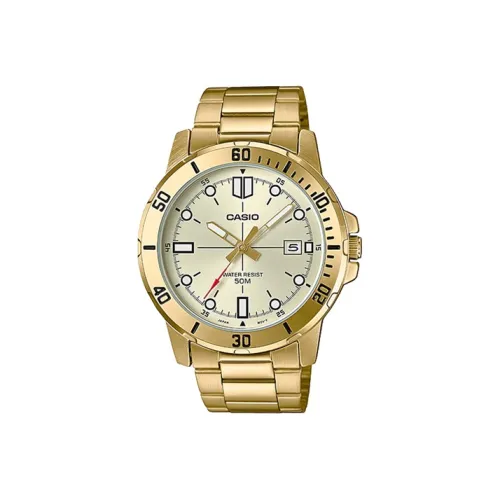 CASIO Standard Series Кварцевый механизм нержавеющая сталь ремешок мужские часы золотой циферблат