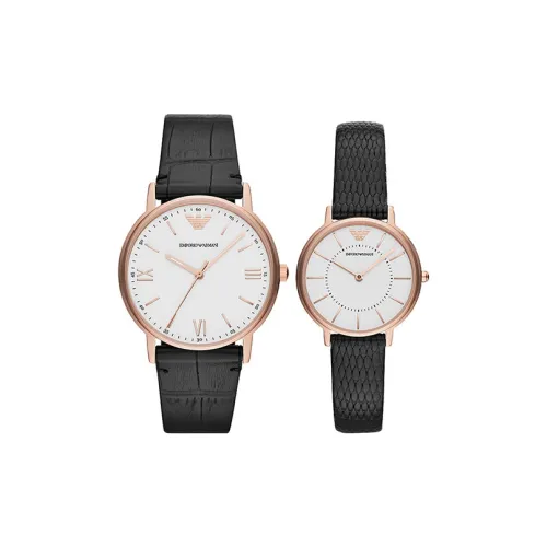 EMPORIO ARMANI KAPPA Collection Часы Кварцевый механизм Кожаный ремешок Белый циферблат Унисекс