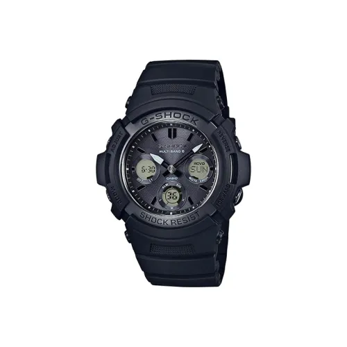 CASIO G Shock Classic Collection Кварцевый механизм Смольный ремешок Часы Мужские Черный циферблат AWG M100SBB 1AJF