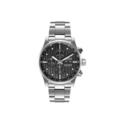 Mido Helm Автоматический Механический Часы Мужские 44 мм Черный Циферблат Корпус из Нержавеющей Стали Ремешок из Нержавеющей Стали