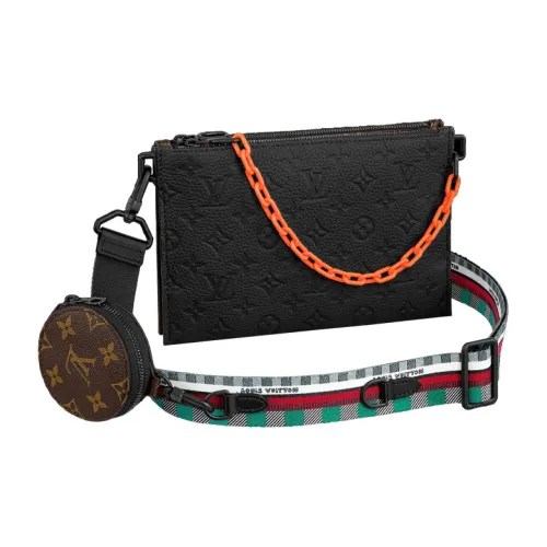 LOUIS VUITTON Trio Холст с покрытием из кожи Taurillon сумка через плечо мужская черная