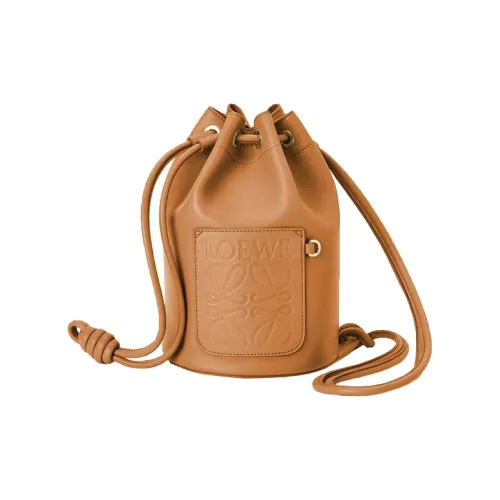 LOEWE SAILOR Nappa Телячья кожа Ведрообразная сумка Сумка через плечо Женская Теплый коричневый