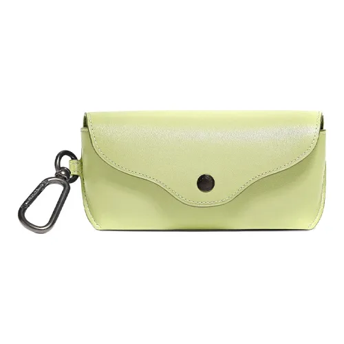 COACH Чехол для очков из коровьей кожи Sunglass Case Унисекс Зеленый с оттенком изумрудного цвета