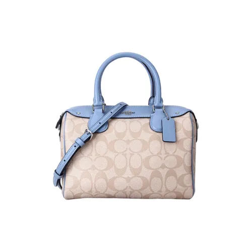 COACH Bennett Холст и Кожа Одно Плечо Ручная Сумка Сумка через плечо Мини Женская Хаки Синий