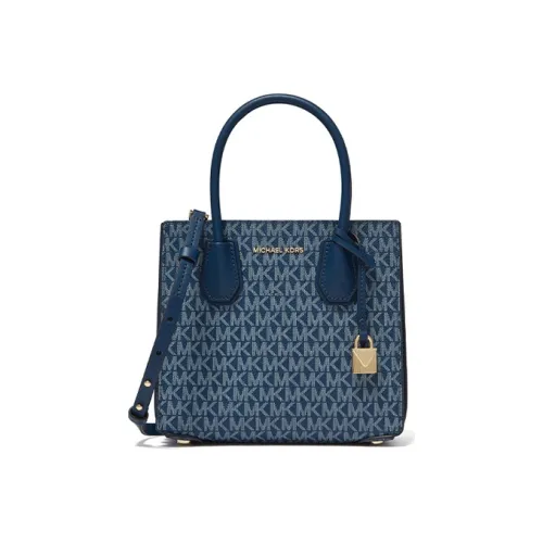 MICHAEL KORS Mercer Коммутирование Тоут Сумка Сумка для покупок Аккордеонная сумка Сумка на одно плечо Обычная Женская Джинсовый синий