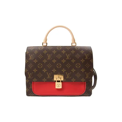 LOUIS VUITTON Marignan Сумка через плечо из коровьей кожи с замком портативная сумка на плечо женская коричневая