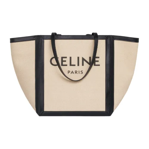 CELINE Cabas Ткань с коровьей кожей одно плечо сумка обычный женский травяной белый черный