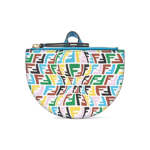 FENDI Кошелек из коровьей кожи с монетами женский многоцветный