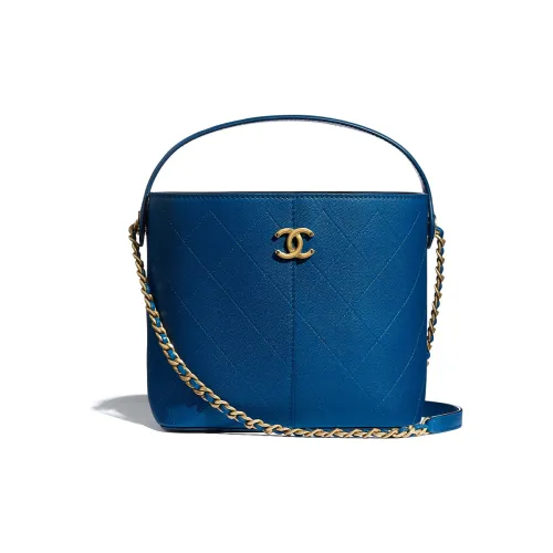 CHANEL Lambskin Bucket Bag Handbag Crossbody Bag Shoulder Bag Women's Blue CHANEL Lambskin Ведрообразная сумка Сумка Сумка через плечо Сумка через плечо Женская Синяя