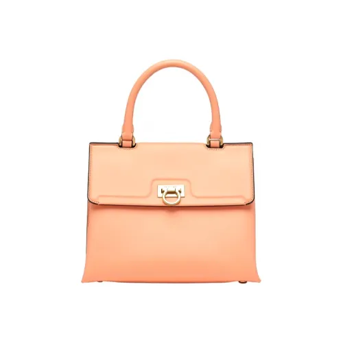 FERRAGAMO Trifolio Коровья кожа Сумка Маленькая Женская Светло-оранжевая Красная