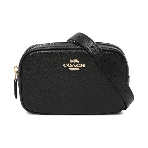 COACH Кожа Одно плечо Через плечо Бананка Маленький Женский Черный