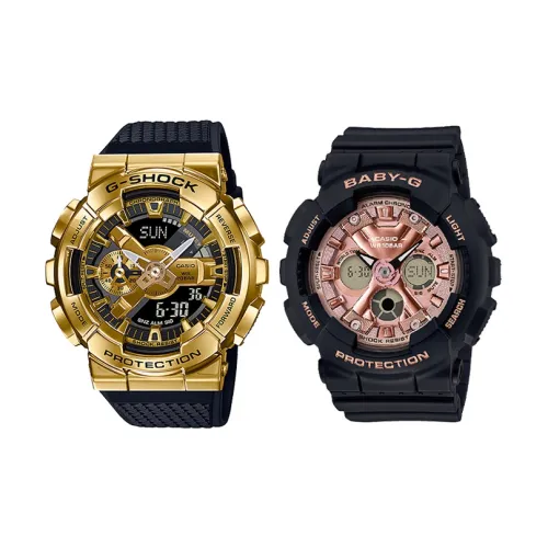 CASIO Collection Парные часы Коллекция GM BA Кварцевый механизм Часы Унисекс Золотой циферблат GM 110G 1A9+BA 130 1A4ER