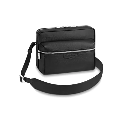 LOUIS VUITTON Outdoor Корова Кожа Курьер Сумка Мужская Черная