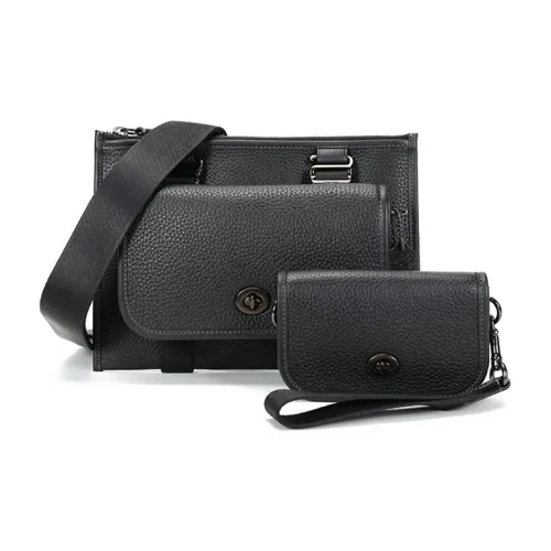 COACH Кожа Сумка через плечо Бананка Обычный Мужской Черный