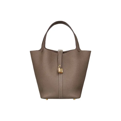 HERMES Picotin Lock Телячья кожа Корзинка-сумка Сумка-ведро Сумка Женская 18 этуп слоново-серый