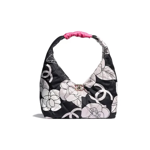 CHANEL Холст Телячья кожа HOBO Сумка через плечо Маленькая Белый Черный Розовый Цвет
