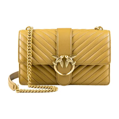 PINKO Quilt Овчина Сумка на плечо Женская Верблюжий Коричневый