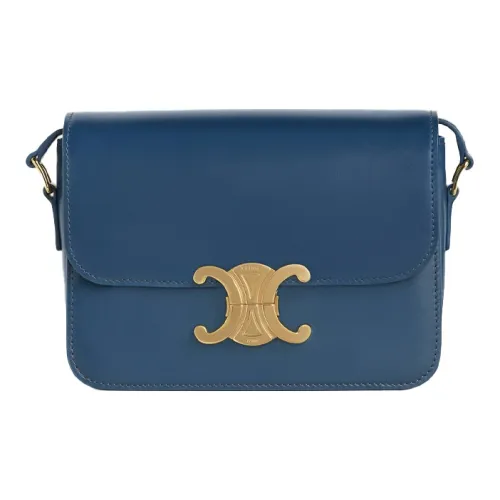 CELINE Triomphe Arc De Triomphe Блестящая коровья кожа Маленькая квадратная сумка через плечо Женская