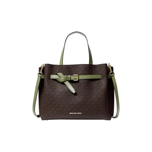MICHAEL KORS Эмилия Полиэстер Сумка через плечо Сумка Большая Женская Темно-коричневый и Травяной Зеленый
