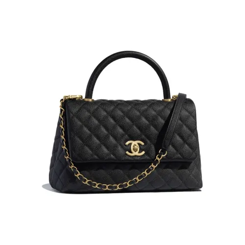 CHANEL Сумка из коровьей кожи среднего размера женская черная