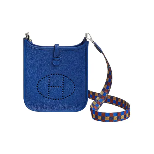 HERMES Evelyne Clemence Bullock Кожа Сумка через плечо Мини Женская Королевский синий Бильярдный синий