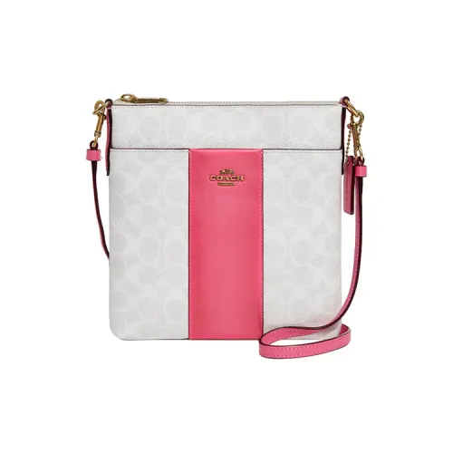 COACH Kitt Холст Сумка через плечо Сумка на плечо Женская Розовая Красная Многоцветная