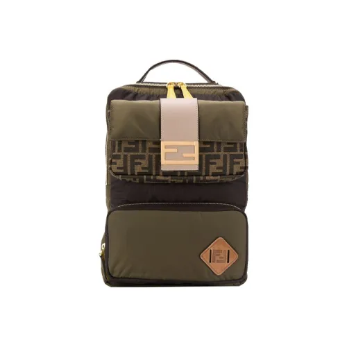 FENDI Nylon Рюкзак Мужской Зеленый