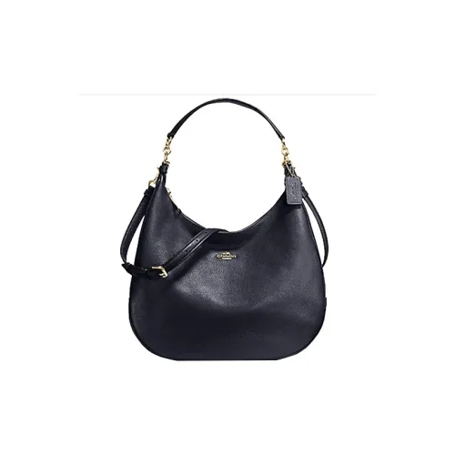 COACH Харлей Пескоструйная кожа Портативная Сумка через плечо Подмышечная Сумка на плечо Женская Полуночный синий Синий