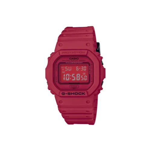 CASIO G Shock Classic Collection Кварцевый механизм Смольный ремешок Часы 48,9*42,8 мм Мужские часы Красный циферблат часов DW 5635C 4