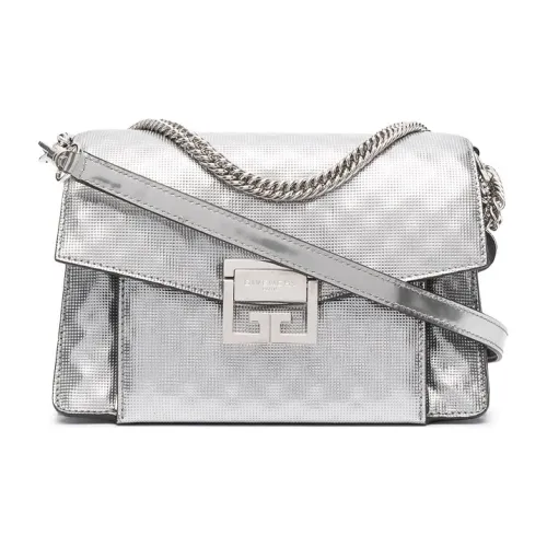GIVENCHY Сумка через плечо из коровьей кожи женский серебряный