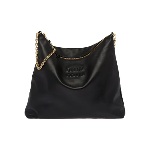 MIU MIU Soft Sheep Leather Handbag Shoulder Bag Women's Black