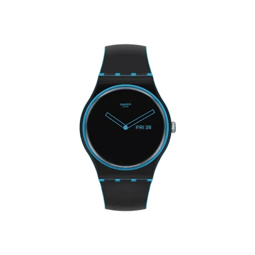 SWATCH Monthly Drops Series Кварцевый механизм Унисекс Часы 41 мм Черный циферблат Биоматериал Корпус Часы Силиконовый ремешок