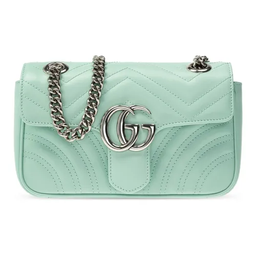 GUCCI GG Marmont Quilted Кожа Сумка с цепочкой Сумка через плечо Мини Женский Мятно-зеленый