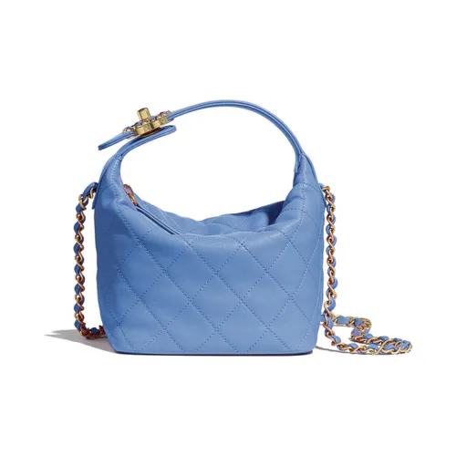 CHANEL Gabrielle Тисненая овечья кожа сумка через плечо сумка женская синяя