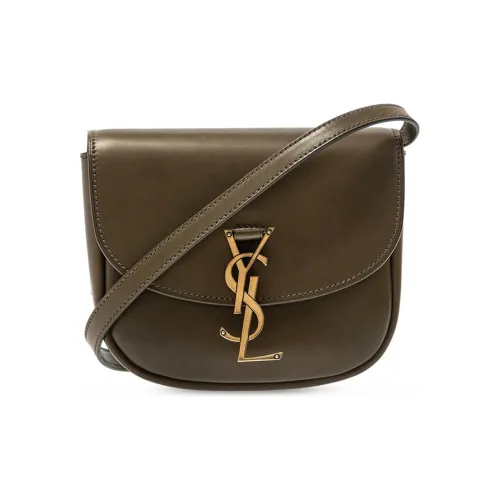 SAINT LAURENT Kaia Гладкая кожа Седло Сумка Плечевая сумка Женская Темно-зеленая