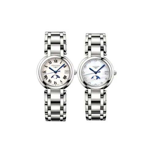 LONGINES Heart Moon Collection Кварцевый механизм Женские часы Часы 30,5 мм Белый циферблат Корпус из нержавеющей стали