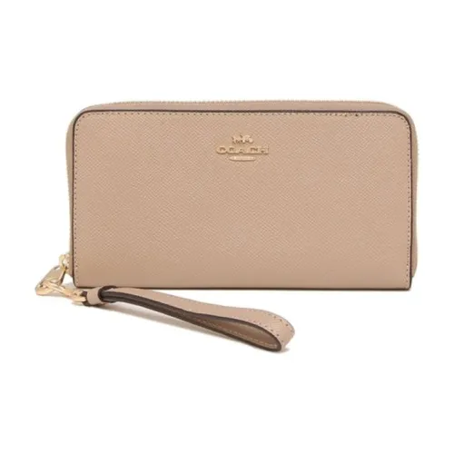 COACH Кожа Клатч Кошелек Женские Молочно-чайный