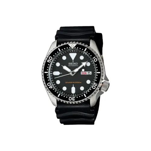 SEIKO Автоматический Механический Механизм Силиконовый Ремешок Часы Мужские Черный Циферблат