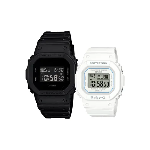 CASIO Парные часы Коллекция DW BGD Кварцевый механизм Смольный ремешок Часы Унисекс Черный циферблат