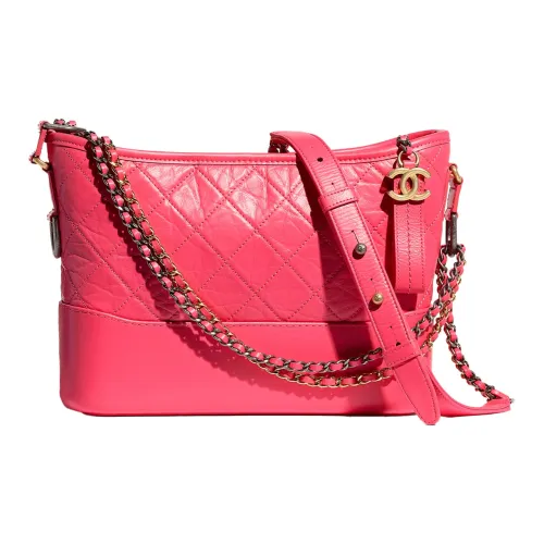 CHANEL Телячья кожа Сумка-хобо Сумка Сумка через плечо Сумка через плечо Женская Клубнично-розовая