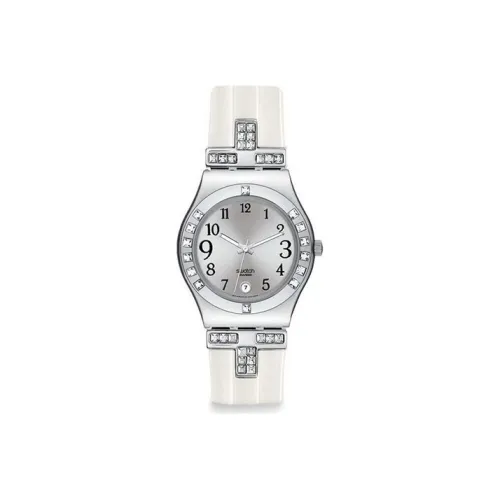 SWATCH Irony Collection Кварцевый механизм Женские часы 33 мм Серебристый циферблат Корпус из нержавеющей стали Резиновый ремешок