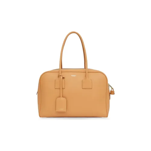 Burberry Cube Телячья кожа Bowling Сумка Сумка через плечо Сумка Большая Женская Оранжевая