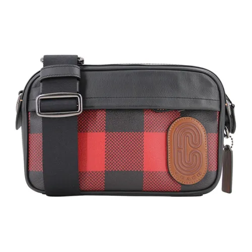 COACH Graham ПВХ Сумка через плечо Маленькая Мужская Черная Красная