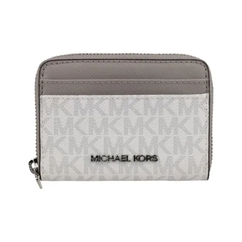 MICHAEL KORS MICHAEL KORS Luggage Collection Кожа Держатель для карт Монетница Женская Белый и Серый