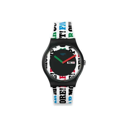 SWATCH Автоматический Механический Механизм Унисекс Часы 47,4 мм Черный Циферблат Пластиковый Корпус Часов Силиконовый Ремешок