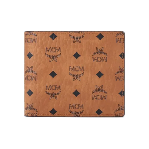 MCM Visetos Холст Cropped Кошелек Мужской Коньячный Коричневый