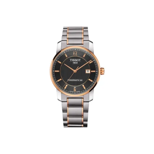 TISSOT Автоматический Механический Часы Мужские Циферблат 40 мм Черный Титан Корпус Часы Титан Ремешок