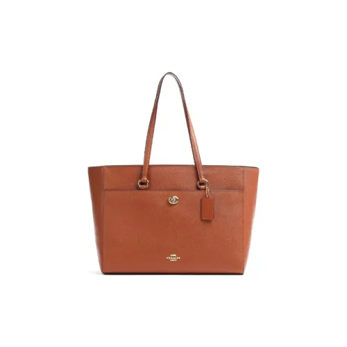 COACH Folio Коровья кожа Тоут Сумка Сумка для покупок Сумка Сумка через плечо Большая Женская Коричневая