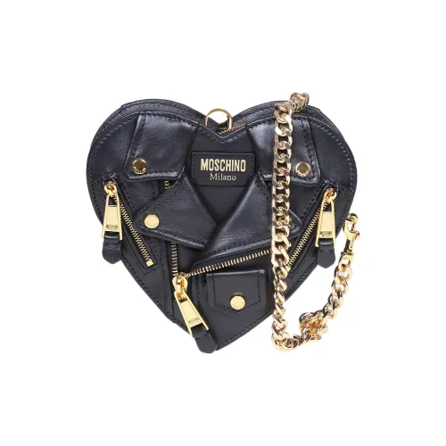 MOSCHINO Клатч из овечьей кожи сумка через плечо женская черная