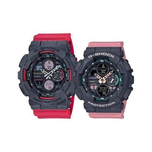 CASIO Парные часы Коллекция GA GMA Кварцевый механизм Нержавеющая сталь Ремешок Часы Унисекс Черный циферблат